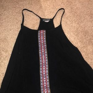 Black embroidered tank top
